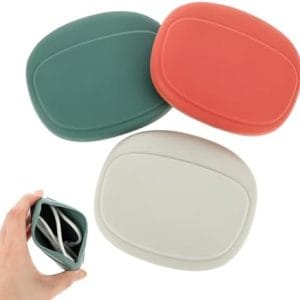 3 PCS Silicone Headphone Organizer Data Cable Storage Case Portable Mini Key Box Cord Organizer Pouch Bag Purse Travel Accessories Home or Workplace Lipstick Winder Holder Keeper