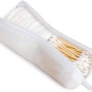 Cotton Round Swab Travel Case, 2 in 1 Portable Hair Accessories Organizer, Hair Tie Organizer, Hair Tie Holder, Bobby Pin Holder, Travel Qtips Case, Purse Organization, Floss Holder