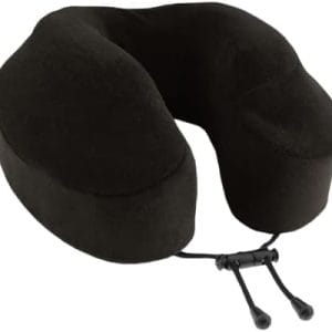 Cabeau Evolution Classic Travel Neck Pillow Memory Foam Neck Support with Adjustable Clasp for Comfort On-The-Go - Airplane, Train, Car, Home, Office, and Gaming (Midnight Black)