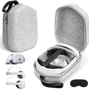 Hard Carrying Case Compatible with Oculus Meta Quest 3S/Quest 3/Quest 2 Official Original/Elite Strap Version VR Headset and Touch Controller Accessories, Suitable for Travel and Home Storage