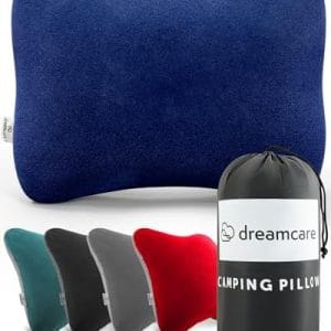 DREAMCARE Camping Pillow, Memory Foam Travel Pillow, Camping Accessories - Small Pillow Camping Essentials Camping Pillows for Sleeping, Backpacking Pillow, Travel Pillows for Sleeping (Medium,Blue)