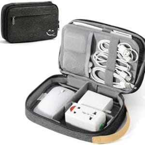 Travelkin Cord Organizer Travel, Electronic Organizer Travel Case, Cable Organizer Bag For Cords,Chargers Phone, Sd Card,Usbs (Black)