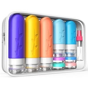 19 Pack travel Bottles for Toiletries, Silicone TSA Approved Travel Size Containers for toiletries Leak Proof Refillable Travel Essentials for Shampoo Conditioner Lotion toiletry bottles