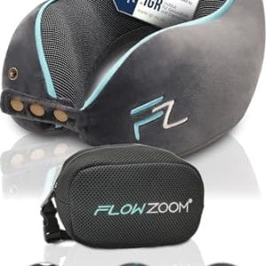 Travel Pillow Memory Foam - Airplane Neck Pillow for Long Flight - Travel Pillows for Airplanes - Adjustable Travel Neck Pillow - Flight Pillow - Car & Plane Pillow - Adults, Grey