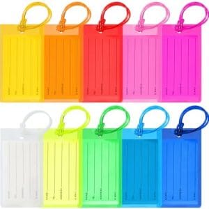 Luggage Tags for Suitcases, PVC Travel Bag ID Label Tags, Airplane Travel Essentials for Flying, Luggage Accessories by Sodsay