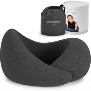 Ostrichpillow Go Neck Pillow - Premium Memory Foam Travel Pillow, 360º Ergonomic Design, Asymmetrical Sides, Travel Bag Included, Washable Modal Cover