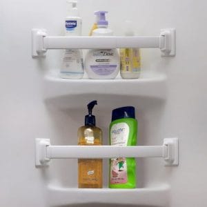 Adjustable RV Shower Corner Storage Bar- Durable Aluminum RV Corner Caddy for Shower Organization- Perfect for Travel Trailer, Camper Inside Storage and Organization- 2 Packs