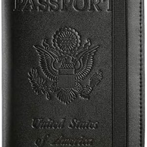 Passport Holder Cover Wallet Travel Essentials RFID Blocking Leather Card Case International Travel Must Haves Travel Accessories for Women Men(101#Black)